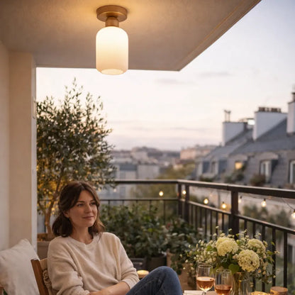 Lampe Plafonnier Led - Verre Plissé Doré | Auréline -  |   Delvanie