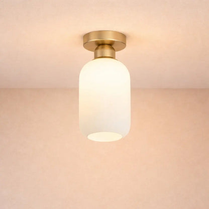 Lampe Plafonnier Led - Verre Plissé Doré | Auréline -  |   Delvanie
