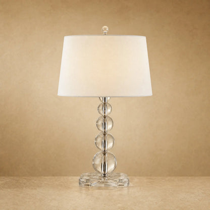Lampe de chevet cristal Perlanya, boules de cristal graduées, hauteur 60 cm | Delvanie