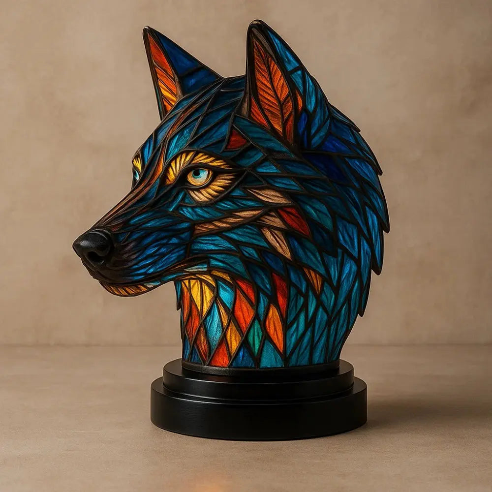 Lampe de Chevet Enfant - Esprit Sauvage | Elvoria - Loup |   Delvanie