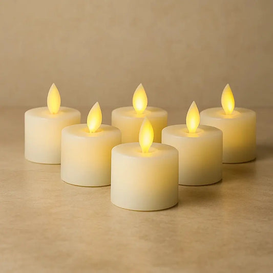 Lampe Bougie - Flamme Éternelle | Lumosia - 6 pièces |   Delvanie