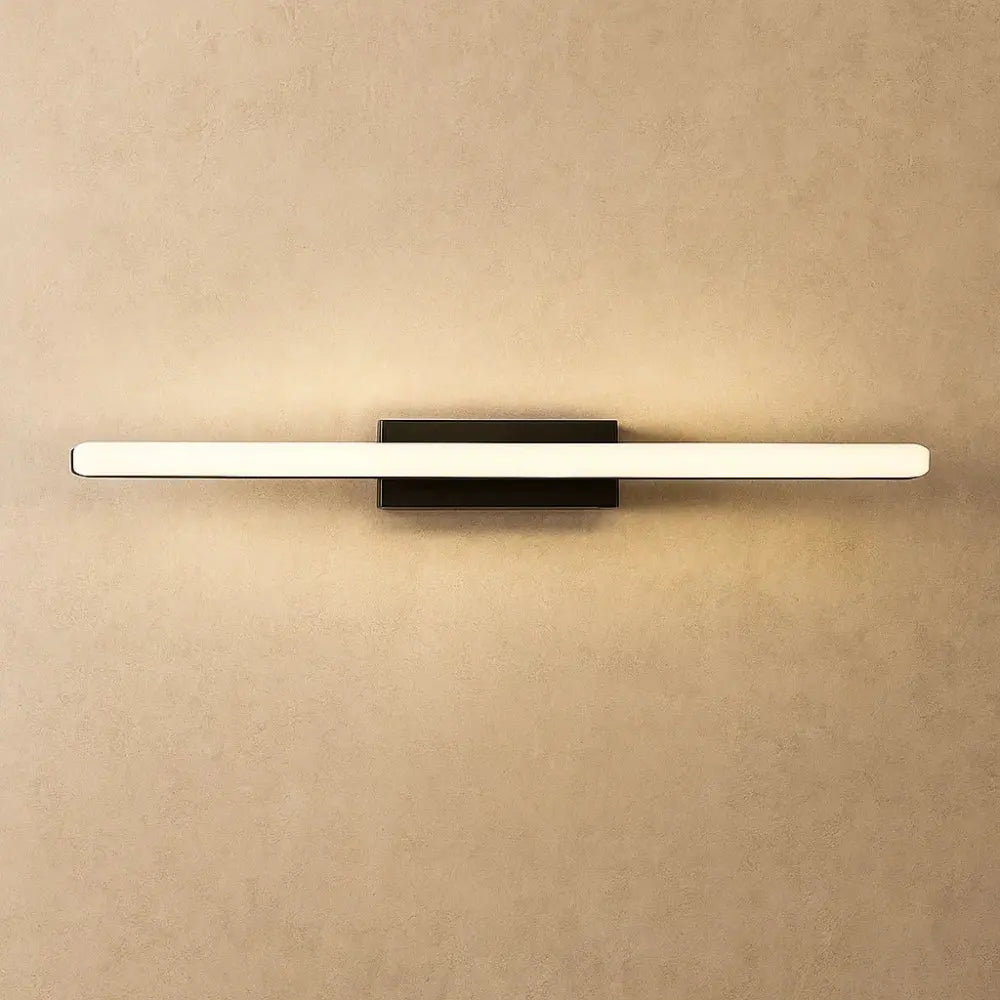 Applique Murale Salle de Bain - Aura Pure | Lunara - Blanc froid (5500-7000K) / Noir / 110cm  24W |   Delvanie