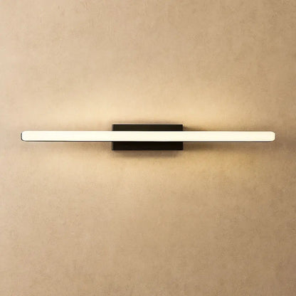 Applique Murale Salle de Bain - Aura Pure | Lunara - Blanc froid (5500-7000K) / Noir / 110cm  24W |   Delvanie