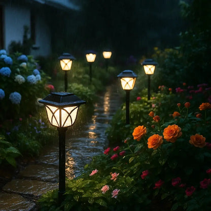 Lampe Solaire Extérieur - Lueur d'Or | Solara - Lumières blanches | 2 PCS |   Delvanie