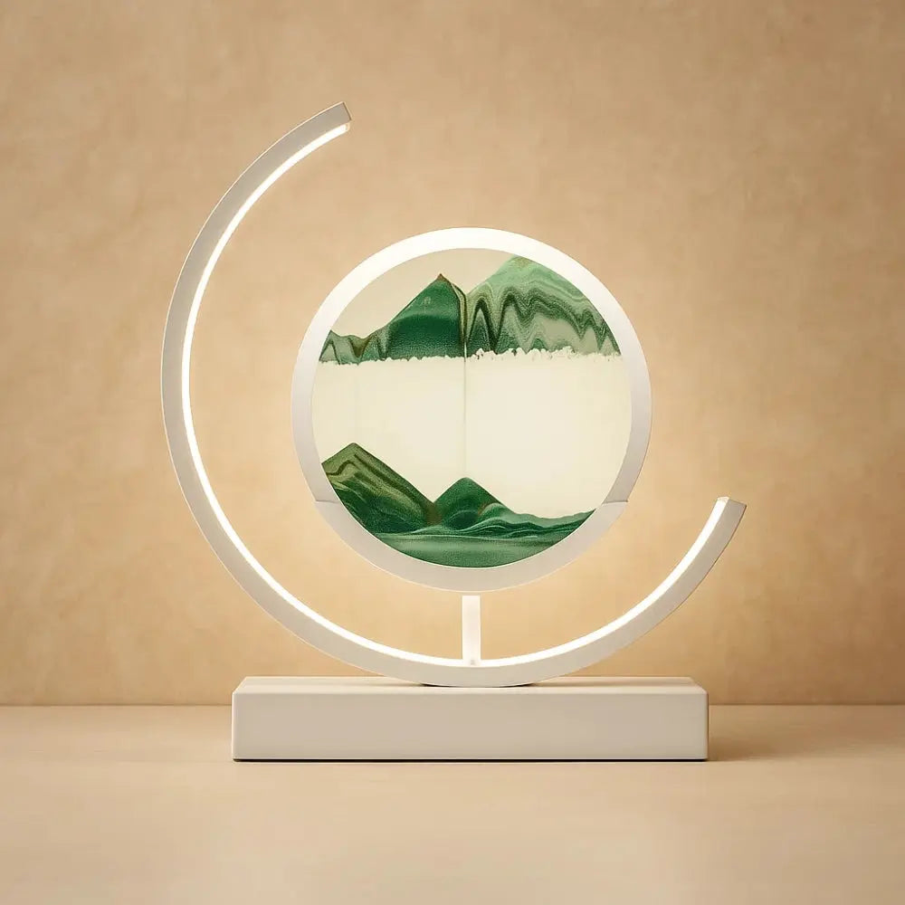 Lampe de Bureau - Voyage Spirituel | Sandora - Blanc / Vert |   Delvanie