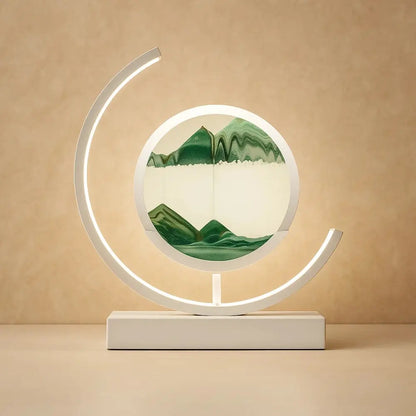 Lampe de Bureau - Voyage Spirituel | Sandora - Blanc / Vert |   Delvanie