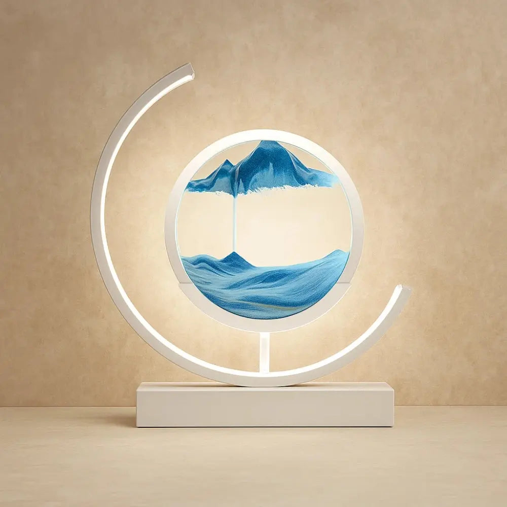 Lampe de Bureau - Voyage Spirituel | Sandora - Blanc / Bleu |   Delvanie