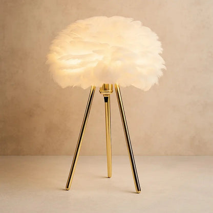 Lampe Table De Chevet - Plumes Dorées Rêveuses | Plumélia -  |   Delvanie
