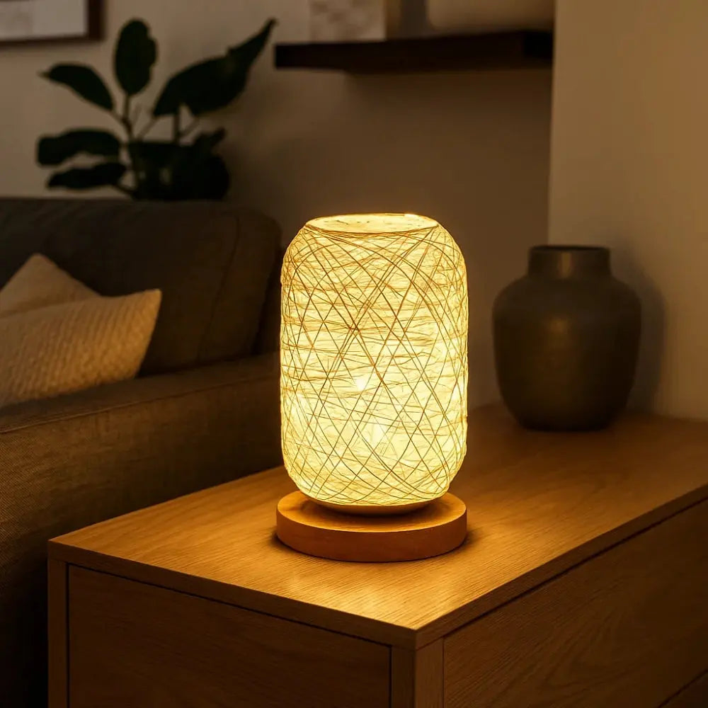 Lampe De Chevet En Rotin - Tressage Bohème Naturel | Rotelya -  |   Delvanie