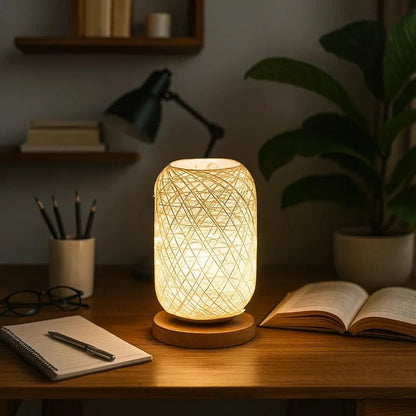 Lampe De Chevet En Rotin - Tressage Bohème Naturel | Rotelya -  |   Delvanie