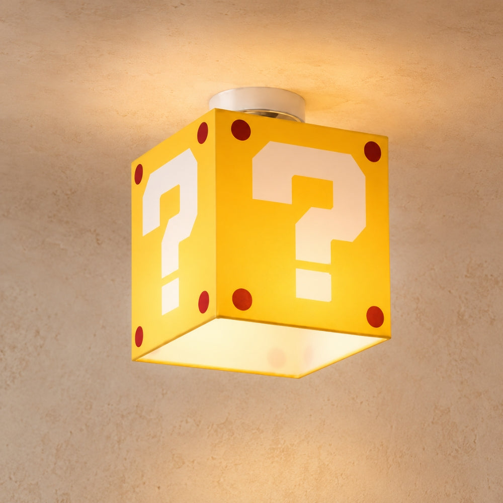 Lampe de Plafond - Cube Ludique Jaune | Quéria