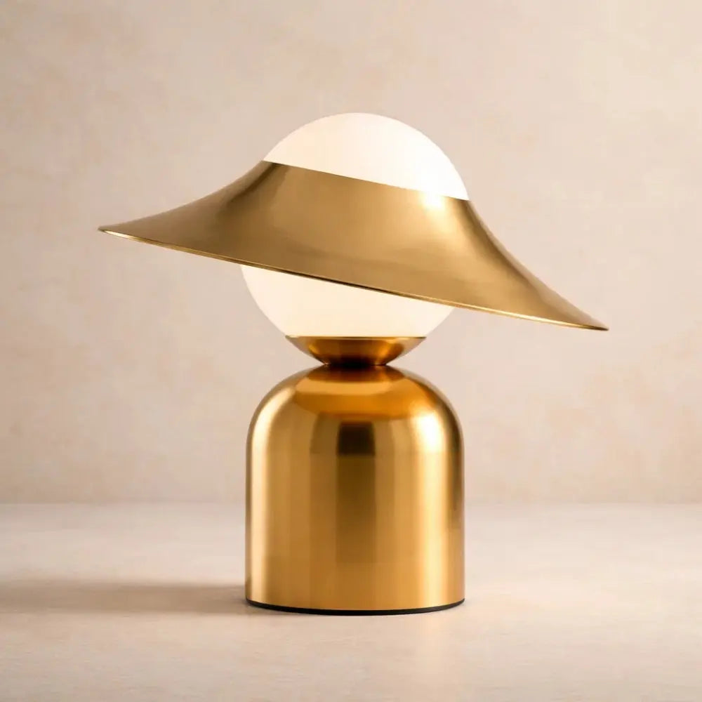 Vintage Champignonlamp - Gouden verlichte Dôme | Mycaria
