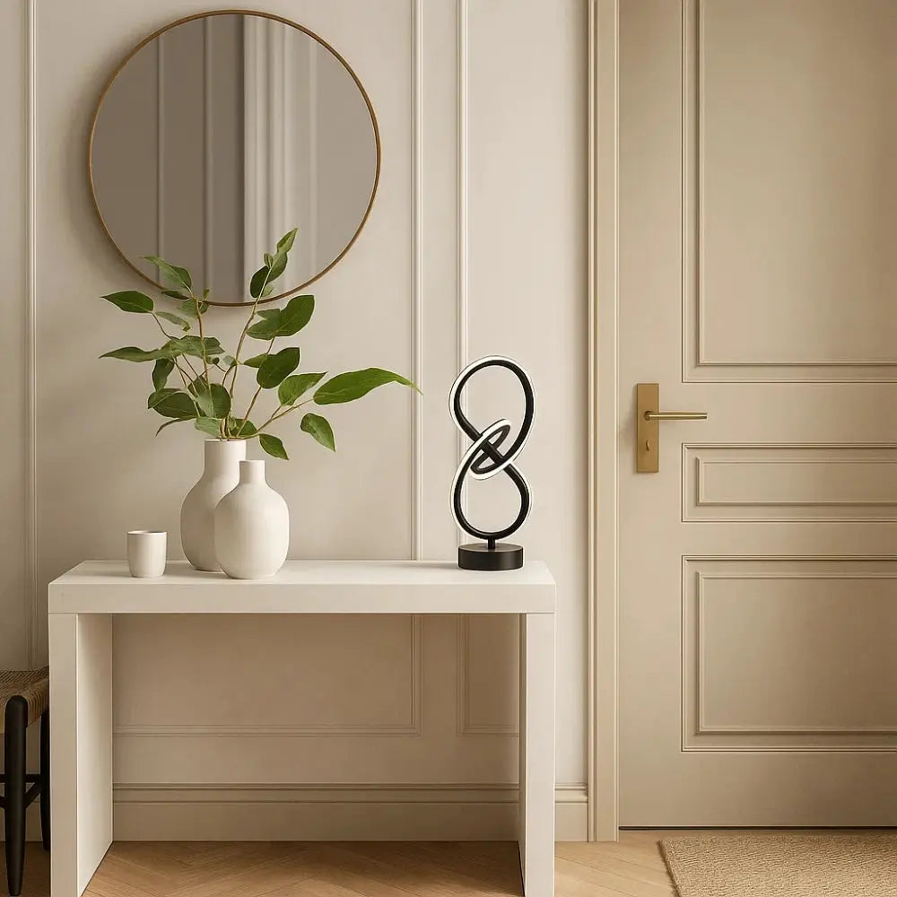 Lampe De Table Led - Boucle Sculpturale Apaisante | Enlacia -  |   Delvanie