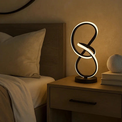 Lampe De Table Led - Boucle Sculpturale Apaisante | Enlacia -  |   Delvanie