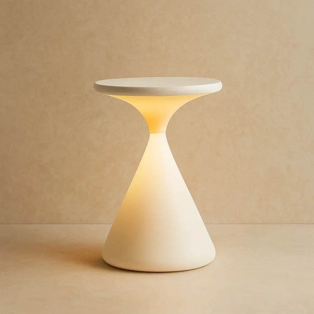 Lampe De Table Led Sans Fil - Sablier Lumière Nomade | Aerisya - Blanc |   Delvanie