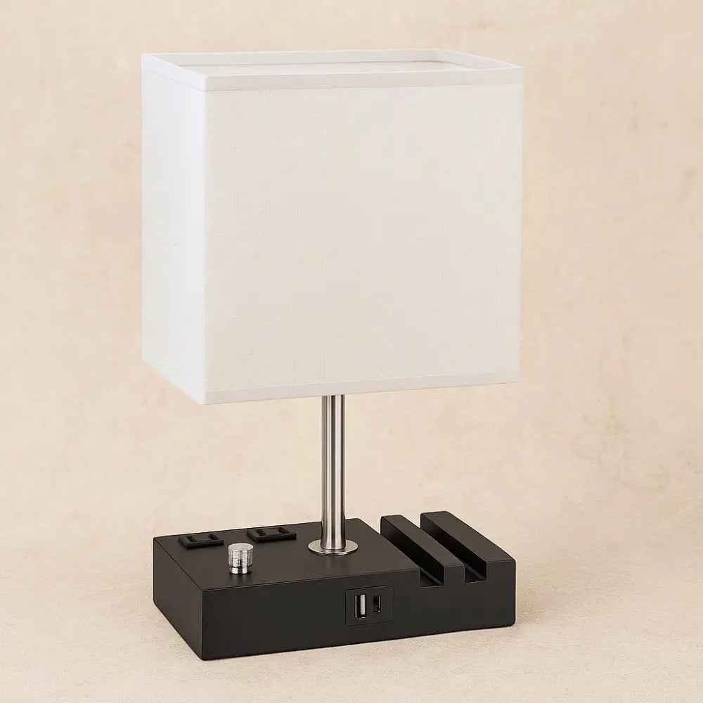 Lampe de Chevet Design - Lueur Chic | Vistara - Blanc |   Delvanie