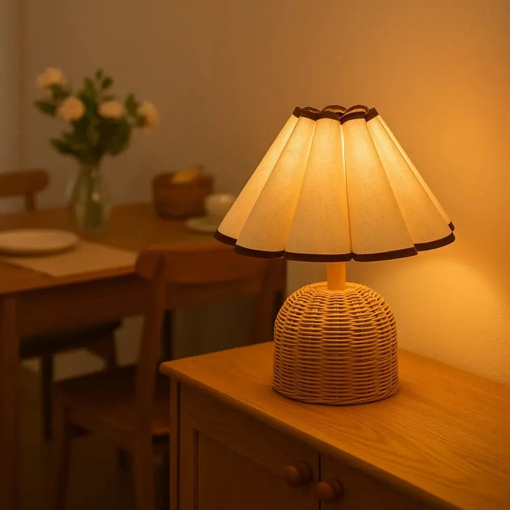 Lampe de Chevet en Rotin - Ambiance Bohème | Solana -  |   Delvanie