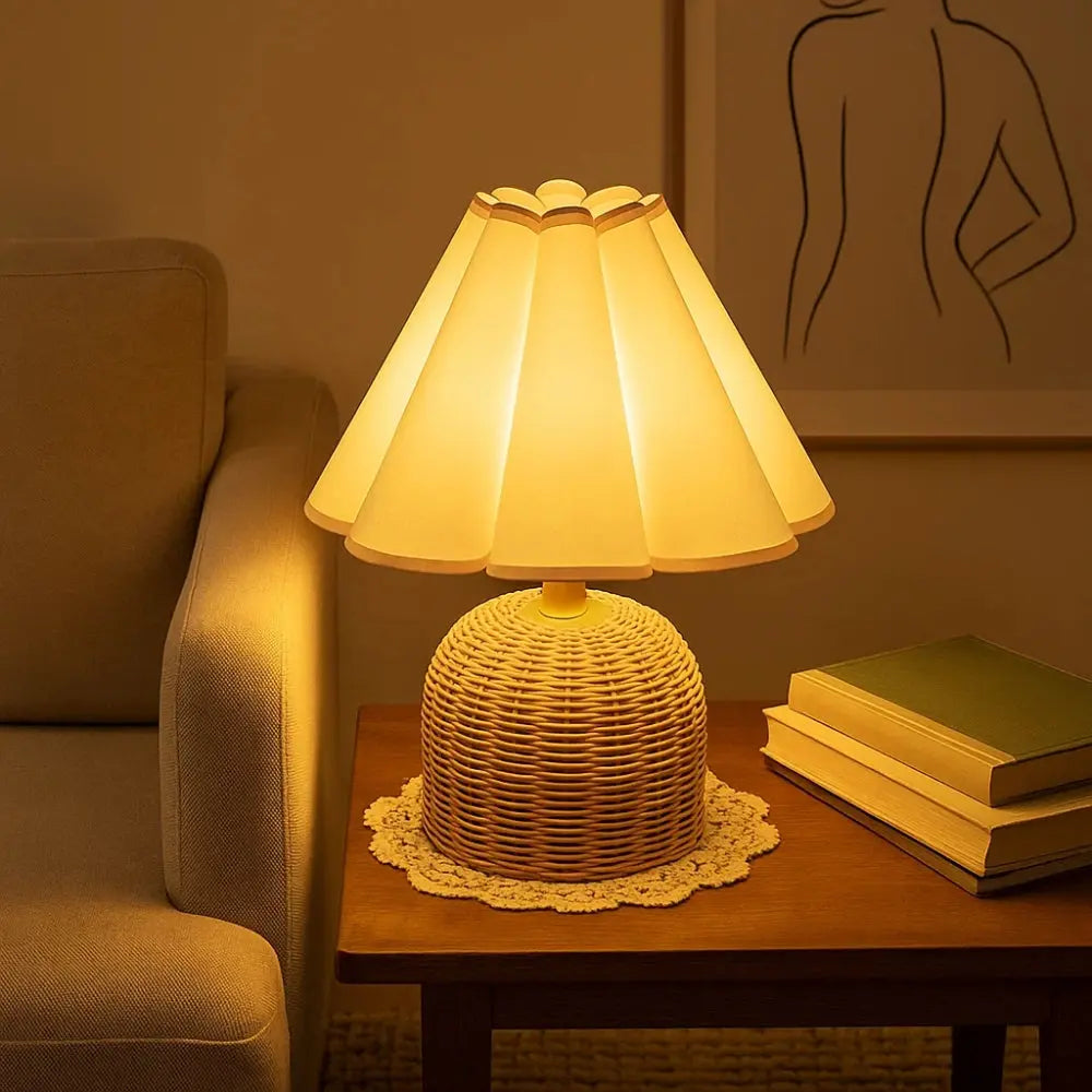 Lampe de Chevet en Rotin - Ambiance Bohème | Solana -  |   Delvanie