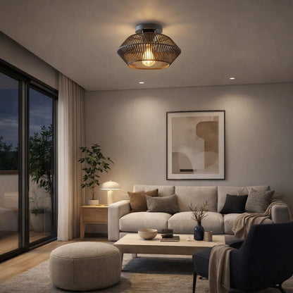 Led Plafonnier - Tissage Bohème Lumineux | Calenya -  |   Delvanie