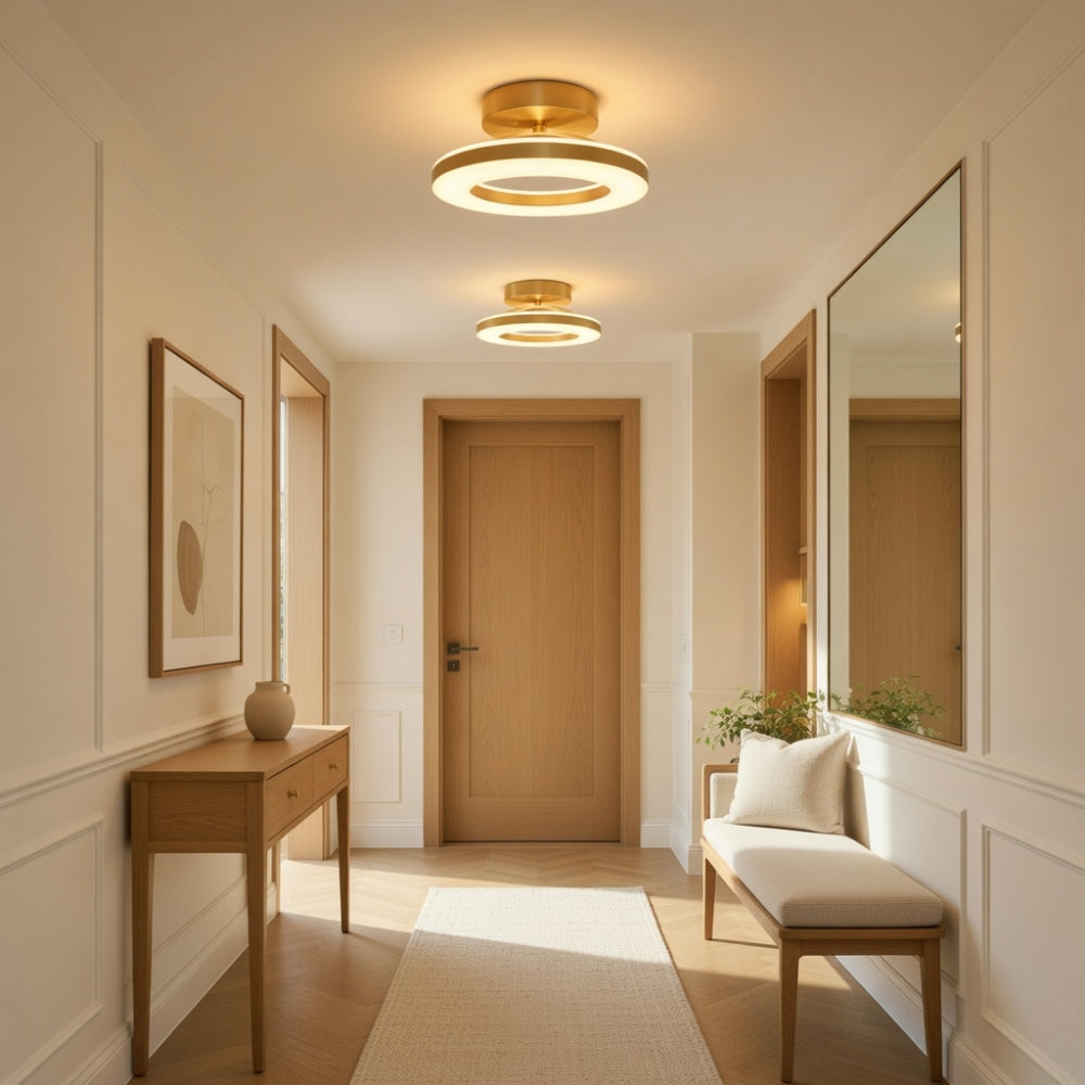 Lumière Plafond - Anneau Doré Flottant | Lyséa