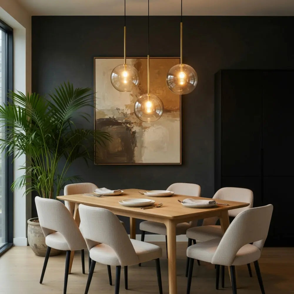 Glazen Hanglamp - Gouden Bol | Vaelorn