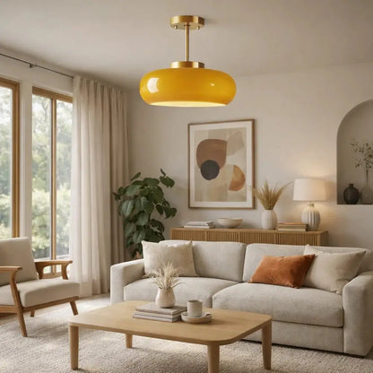 Luminaire Plafonnier - Globe Nordique Doré | Skandira -  |   Delvanie