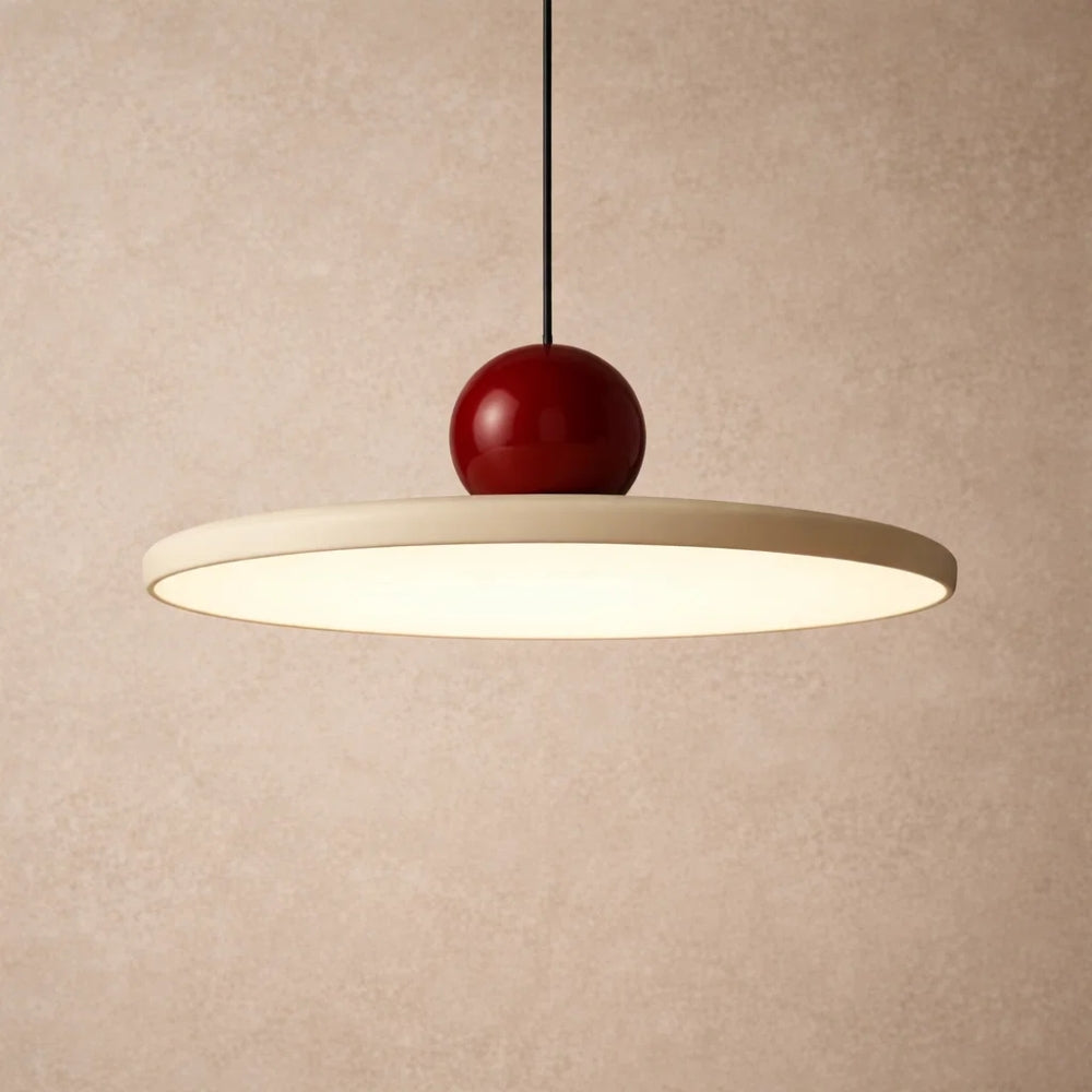 Luminaire Suspension Industriel - Disque Sculptural Laqué | Orbarys -  |   Delvanie