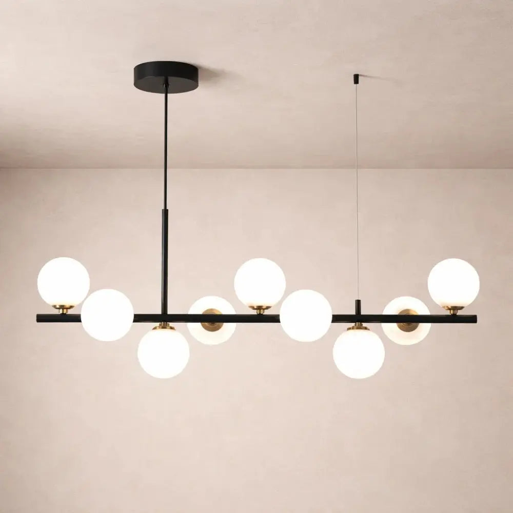 Luminaire Suspension Salle à Manger - Halo Linéaire Élégant | Aurelyn -  |   Delvanie