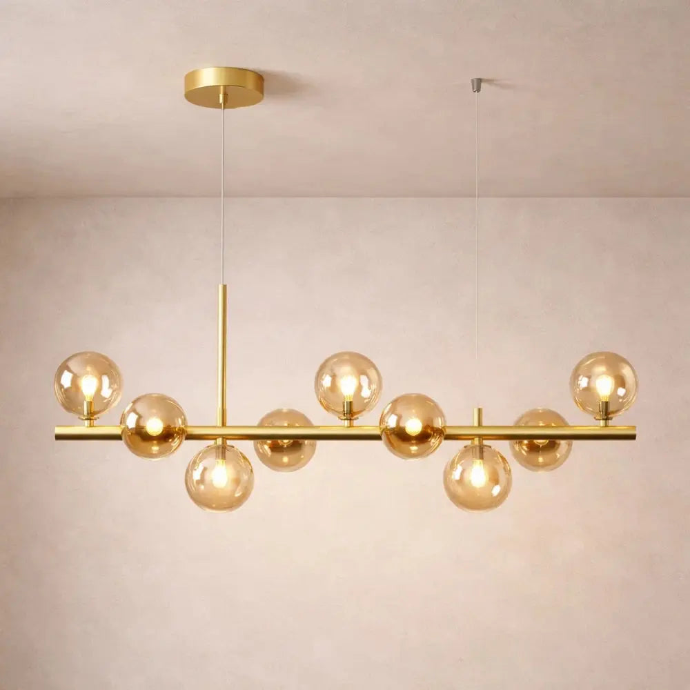 Luminaire Suspension Salle à Manger - Halo Linéaire Élégant | Aurelyn -  |   Delvanie