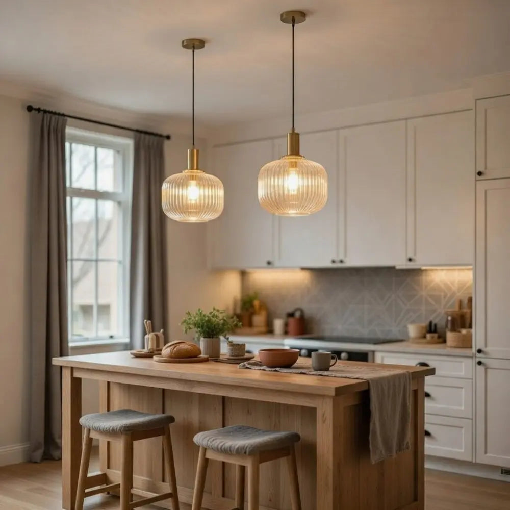 Luminaire Suspension Verre - Coloré Ondes Rétro | Chroméa -  |   Delvanie