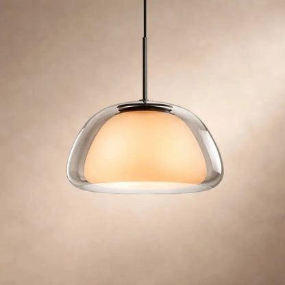 Luminaire Suspension Verre - Dôme Verre Givré | Elvarya -  |   Delvanie