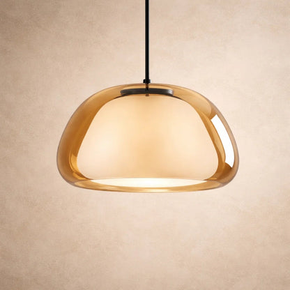 Luminaire Suspension Verre - Dôme Verre Givré | Elvarya -  |   Delvanie