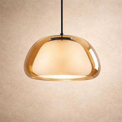 Luminaire Suspension Verre - Dôme Verre Givré | Elvarya -  |   Delvanie