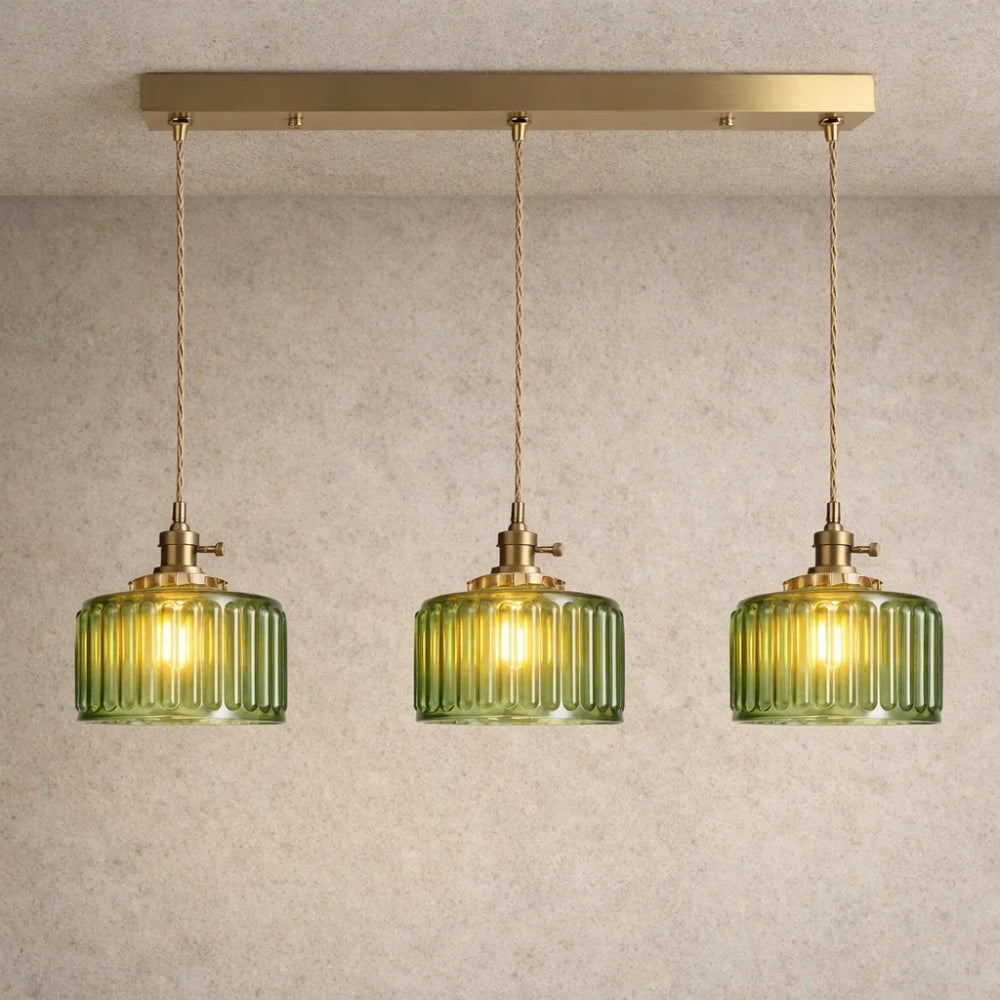 Luminaire Suspension Verre - Verre Cylindrique Vintage | Verrelia -  |   Delvanie
