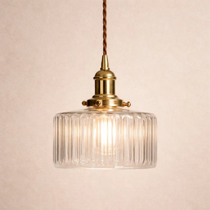 Luminaire Suspension Verre - Verre Cylindrique Vintage | Verrelia -  |   Delvanie