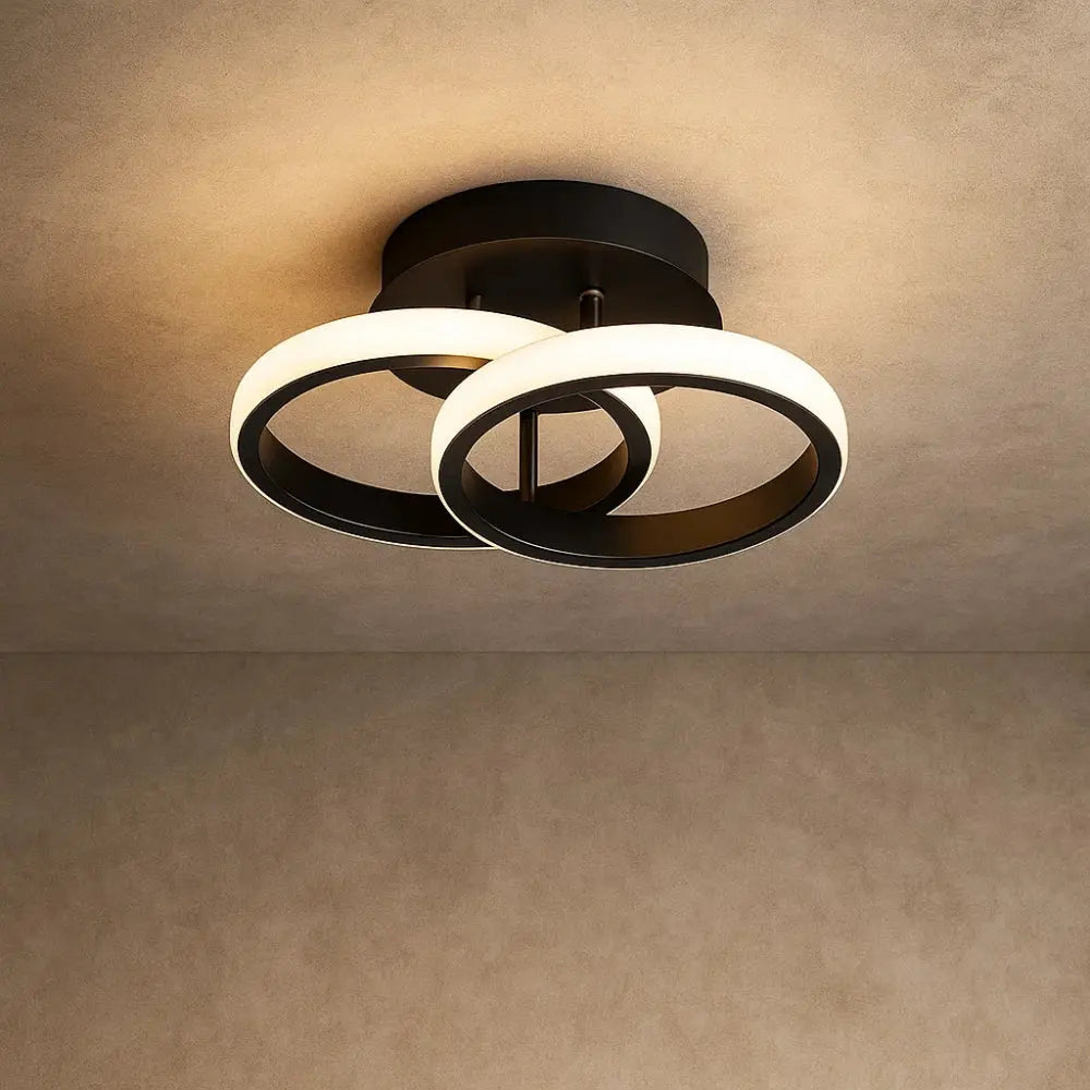 Luminaire Suspension Design Italien - Luxe Minimaliste | Infinity - Cercle noir |   Delvanie