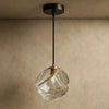 Suspension Luminaire Design - Halo Acrylique Raffiné | Luméor - Gris fumé / Variation d'intensité par la télécomma |   Delvanie