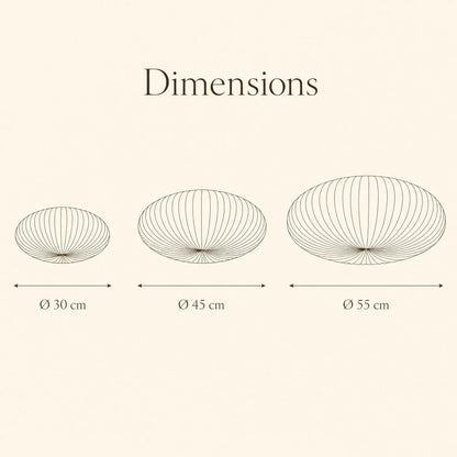 Dimensions du plafonnier Celestra : Ø 30 cm, Ø 45 cm et Ø 55 cm | Delvanie