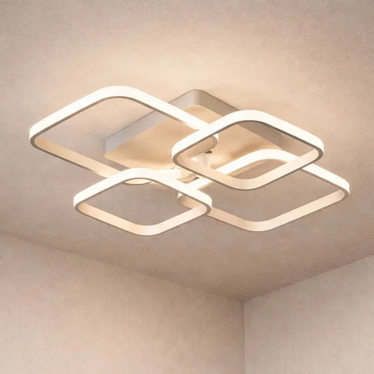 Plafonnier LED Carré - Halo Géométrique Contemporain | Zelyor -  |   Delvanie