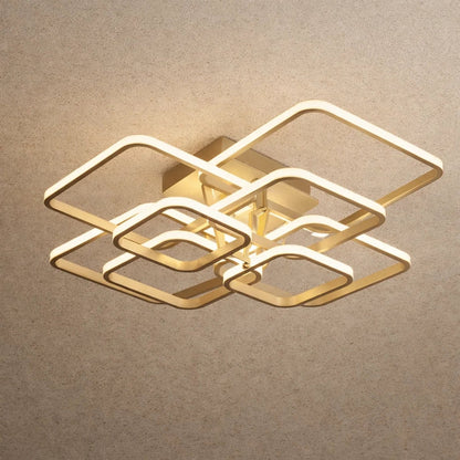 Plafonnier LED Carré - Halo Géométrique Contemporain | Zelyor -  |   Delvanie