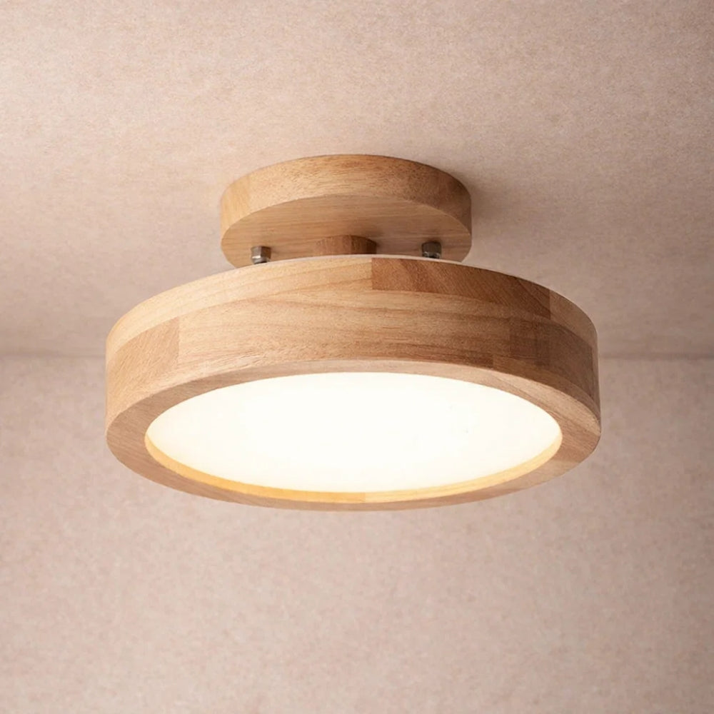 Plafonnier LED en Bois - Éclat Chaleur Nordique | Norhalis -  |   Delvanie