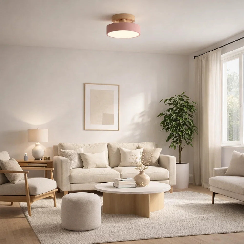 Plafonnier LED en Bois - Éclat Chaleur Nordique | Norhalis -  |   Delvanie