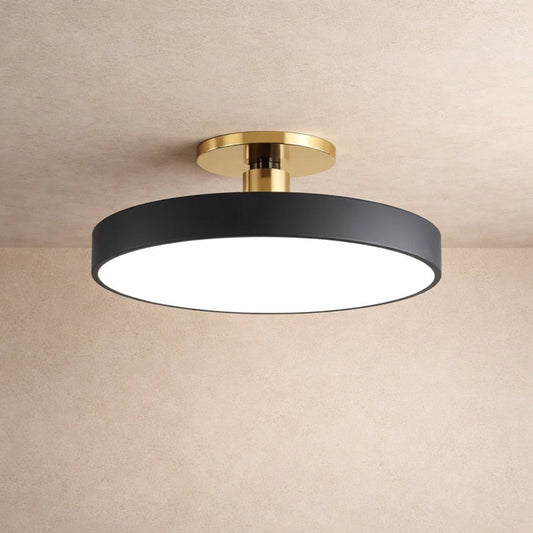 Plafonnier Led Rond - Halo Doré Minimaliste | Auryel -  |   Delvanie