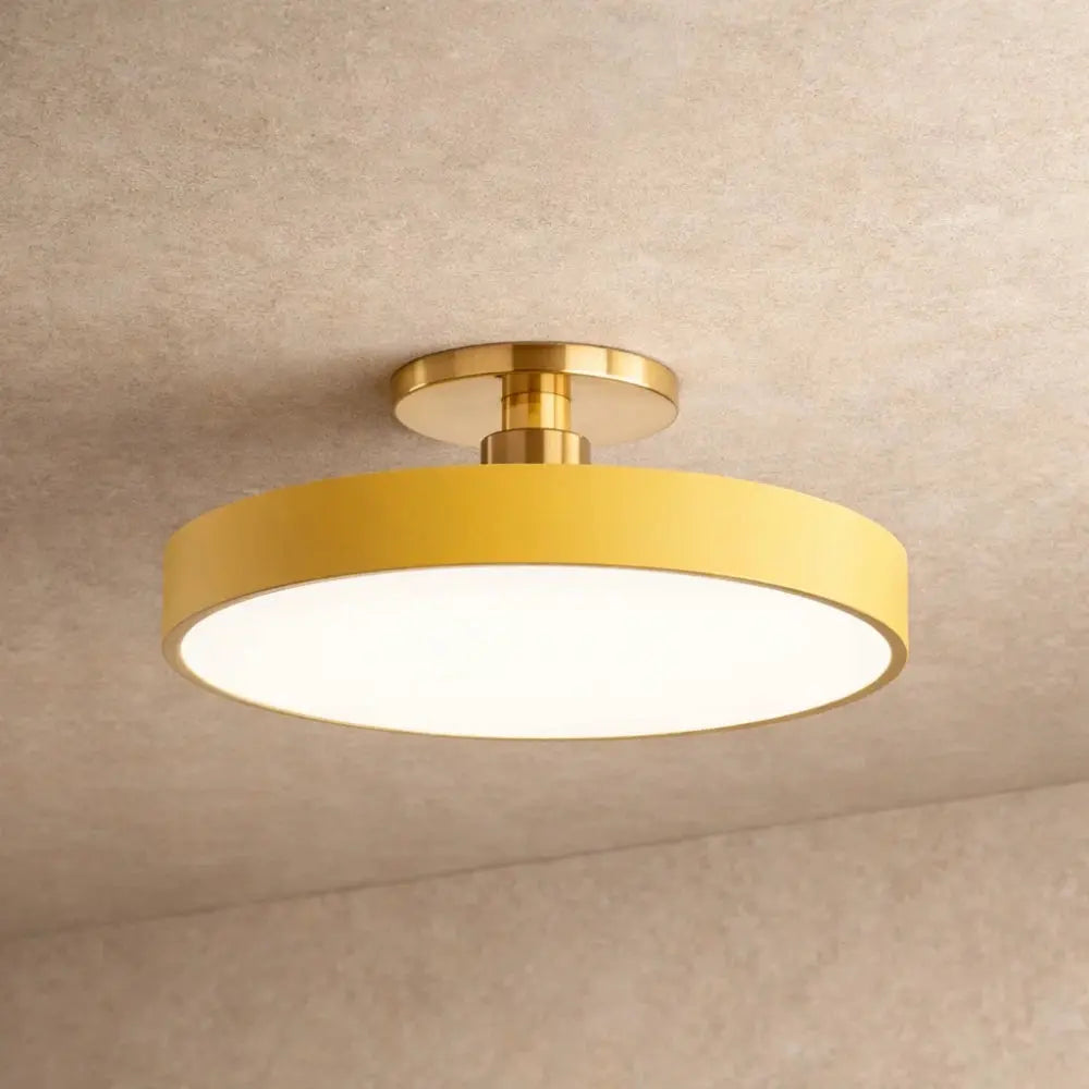 Plafonnier Led Rond - Halo Doré Minimaliste | Auryel -  |   Delvanie