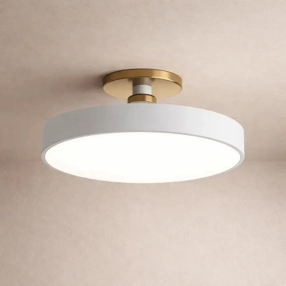 Plafonnier Led Rond - Halo Doré Minimaliste | Auryel -  |   Delvanie