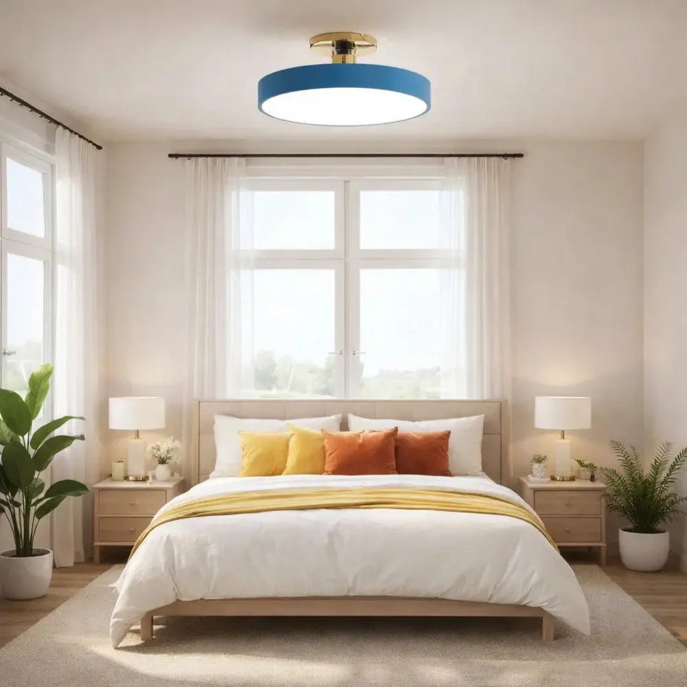 Plafonnier Led Rond - Halo Doré Minimaliste | Auryel -  |   Delvanie