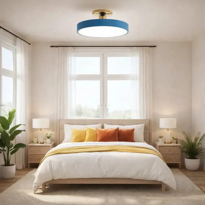 Plafonnier Led Rond - Halo Doré Minimaliste | Auryel -  |   Delvanie