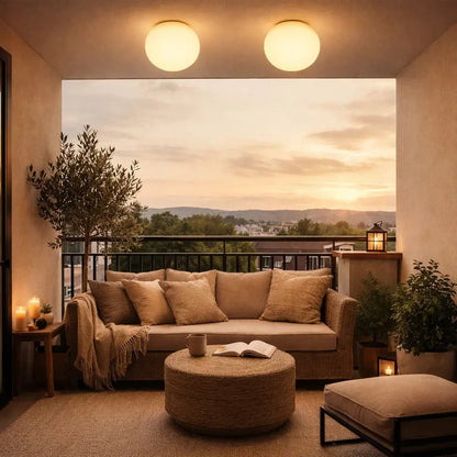 Plafonnier Led Rond - Opalin Pureté Sereine | Opaluna -  |   Delvanie