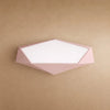 Plafonnier plat pentagone facetté rose, packshot | Delvanie