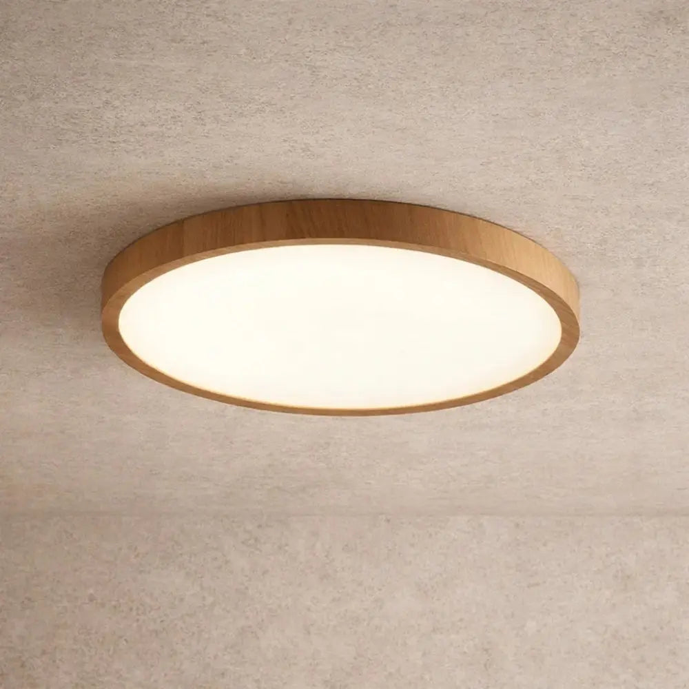 Plafonnier Rond Led - Cercle Bois Épuré | Lunarys -  |   Delvanie